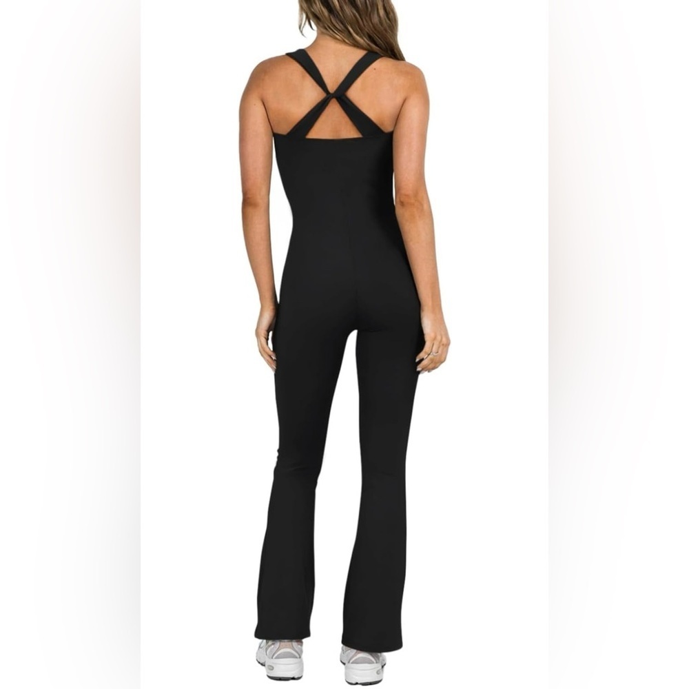 Moyabo Women's Criss Cross Back Sleeveless V Neck Rompers Jumpsuit Size XL - Picture 3 of 10